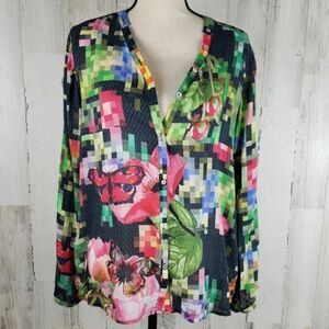 Desigual Camila Cam Nati Pixelated Top